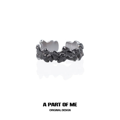 A PART OF ME Rock Band Ring for Men in Silver Tone with Intricate Skull Design