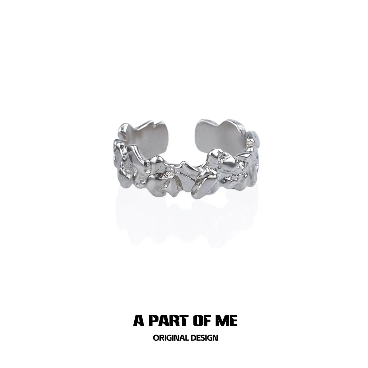 A Part of Me rock band ring for men featuring a unique sculpted design in silver