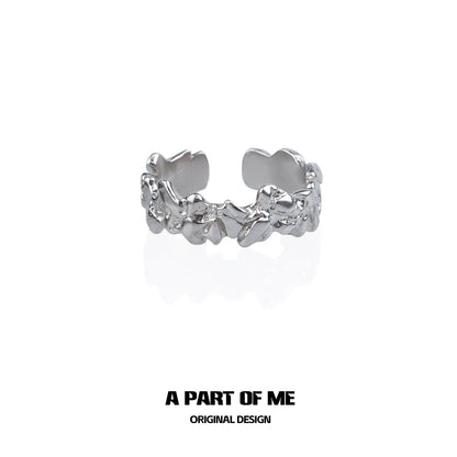 A Part of Me rock band ring for men featuring a unique sculpted design in silver