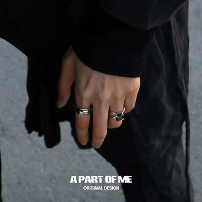 Silver savage claw hip-hop ring worn on fingers for a stylish streetwear look
