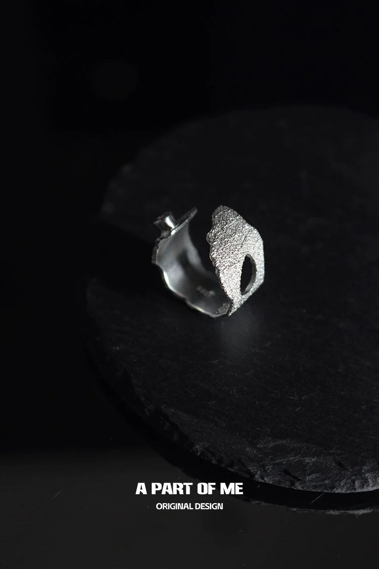 Textured silver travel ring by A PART OF ME for unique and stylish accessory lovers