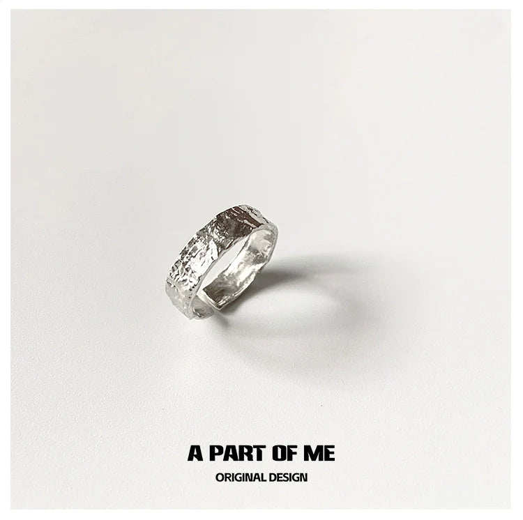 Tinfoil crinkle punk ring from A PART OF ME with a unique textured design