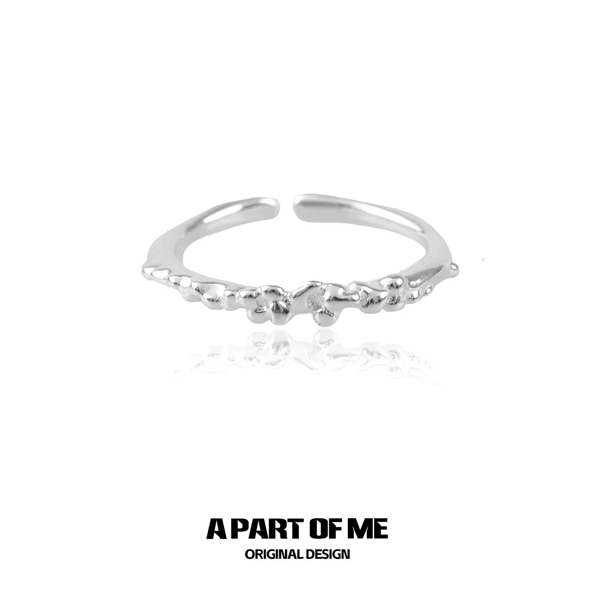 A unique silver textured ring featuring an elegant design for a stylish look