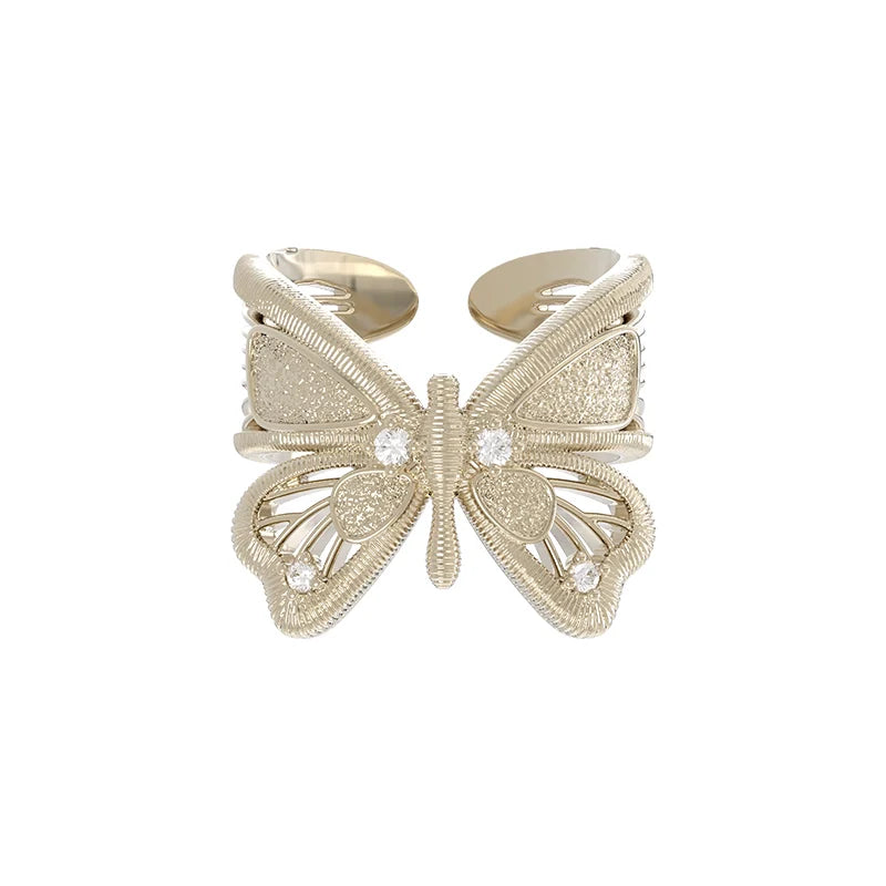 Elegant SUN HUNTER angel butterfly ring with detailed design and sparkling accents