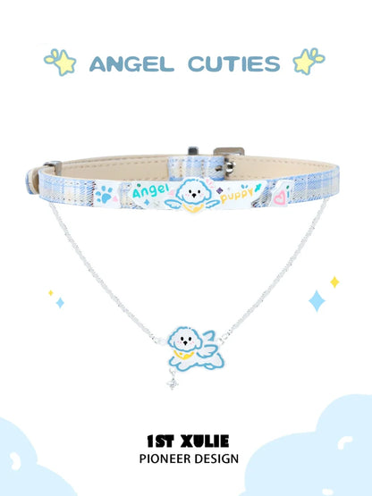 Angel Cat Puppy Necklace with Cute Design and Adjustable Strap by 1STXULIE