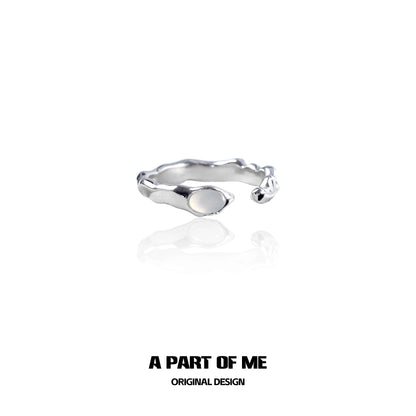 A PART OF ME Agate Silver Ring with Unique Twisted Design for Elegant Style