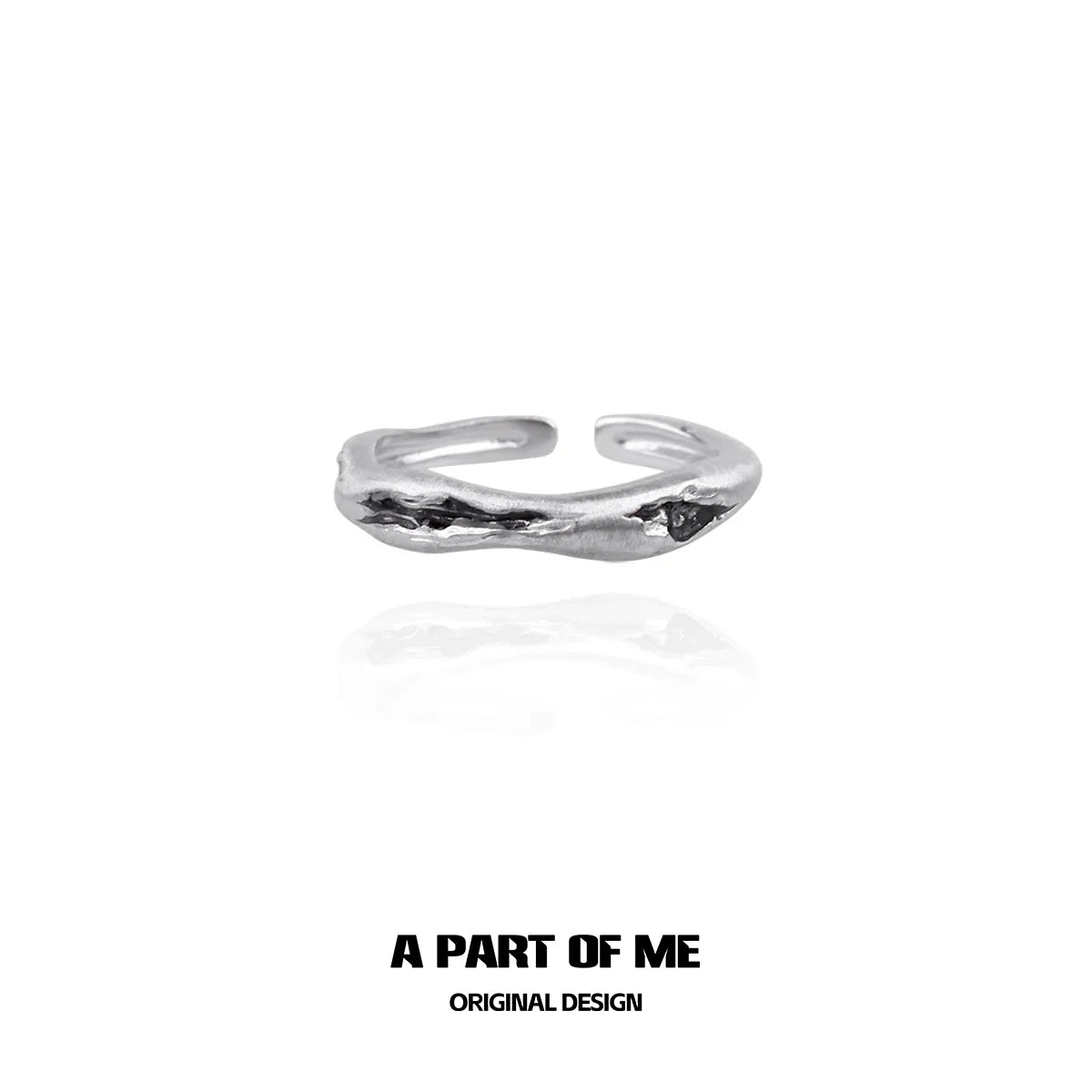 Unique sterling silver geometric couple rings with an organic texture for modern couples