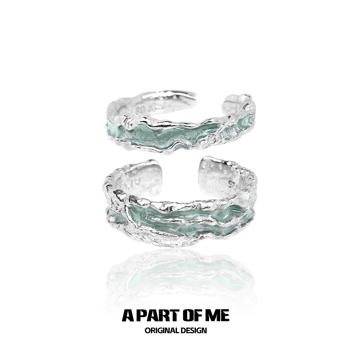 Unique mint silver ring with a textured design, perfect for stylish accessory lovers