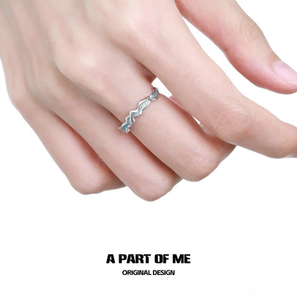 A PART OF ME tidal wave ring in silver featuring a wavy design for a unique fashion statement