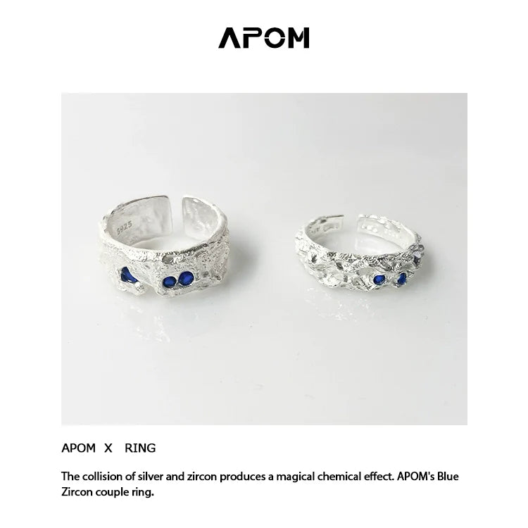 A PART OF ME Blue Gemstone Silver Ring featuring intricate design and blue zircon accents