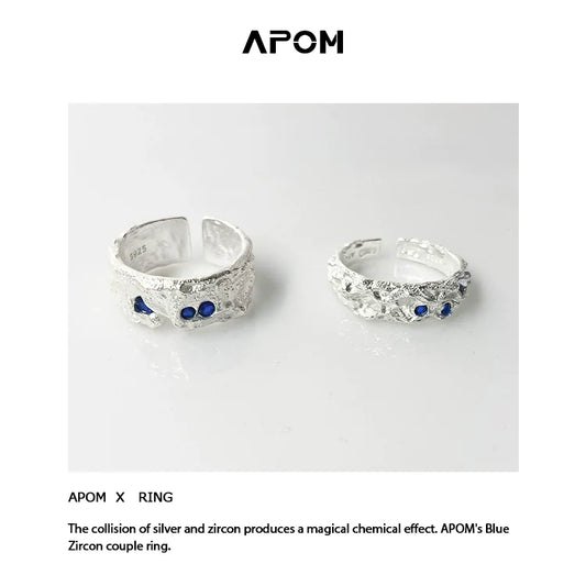 A PART OF ME Blue Gemstone Silver Ring featuring intricate design and blue zircon accents