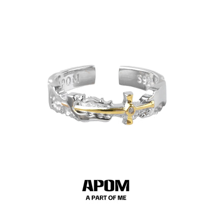 Eternal Knight Princess ring featuring a unique design with a gold accent and diamond detail.