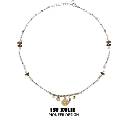 1STXULIE autumn butterfly pendant necklace with a delicate chain and charming gold accents