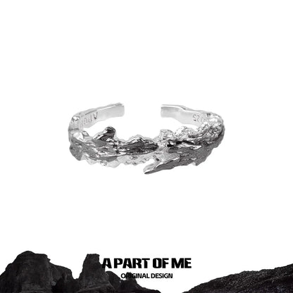 A PART OF ME silver ring featuring a unique design with a black contrast ring detail
