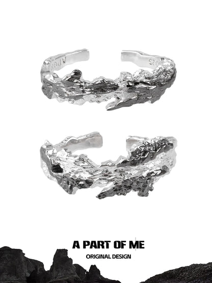 A PART OF ME Original Design Silver Ring with Black Contrast Ring Detail for Unique Style