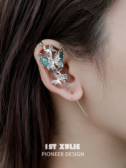 Stylish butterfly piercing earrings designed by 1ST XULIE with intricate details and vibrant colors
