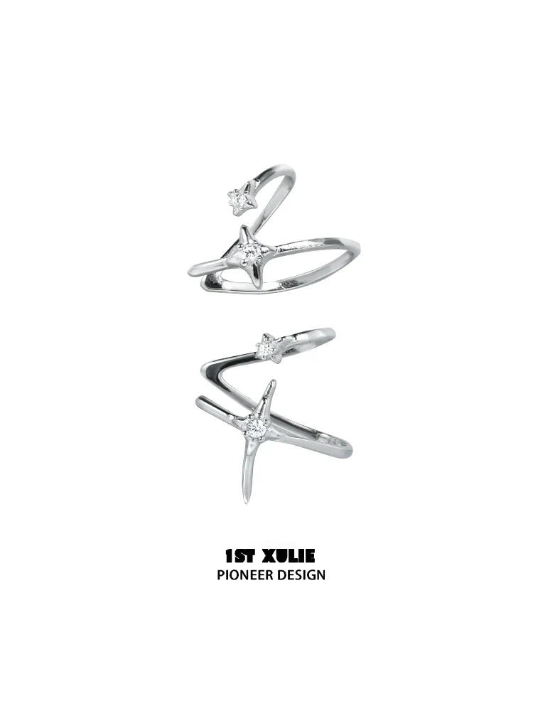 Elegant 1STXULIE celestial zircon ear cuffs designed for a modern and stylish look