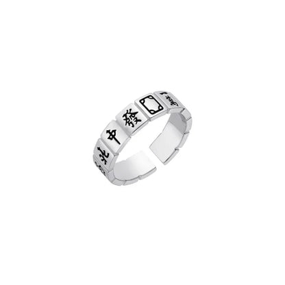 SUN HUNTER Chinese Mahjong ring with traditional tile designs, perfect for game enthusiasts