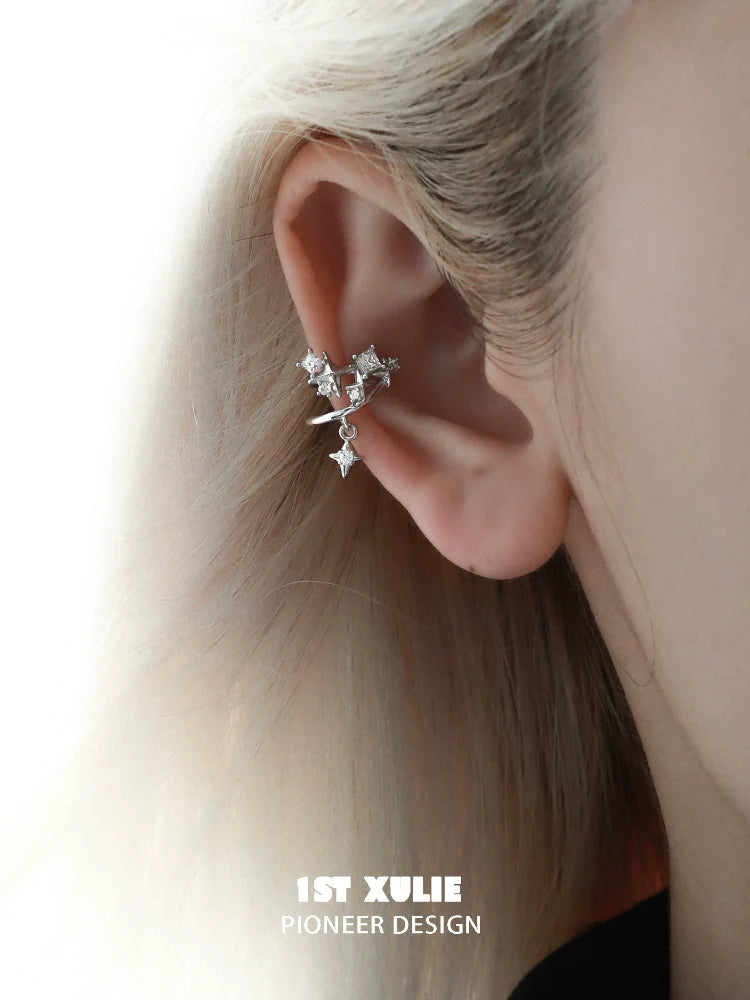 1ST XULIE Cosmic Star Ear Cuff in Silver with Elegant Design for Stylish Accessories