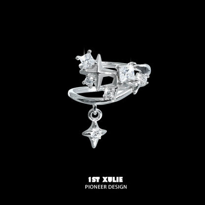 1STXULIE Cosmic Star Ear Cuff with Sparkling Stars and Elegant Design for Unique Style