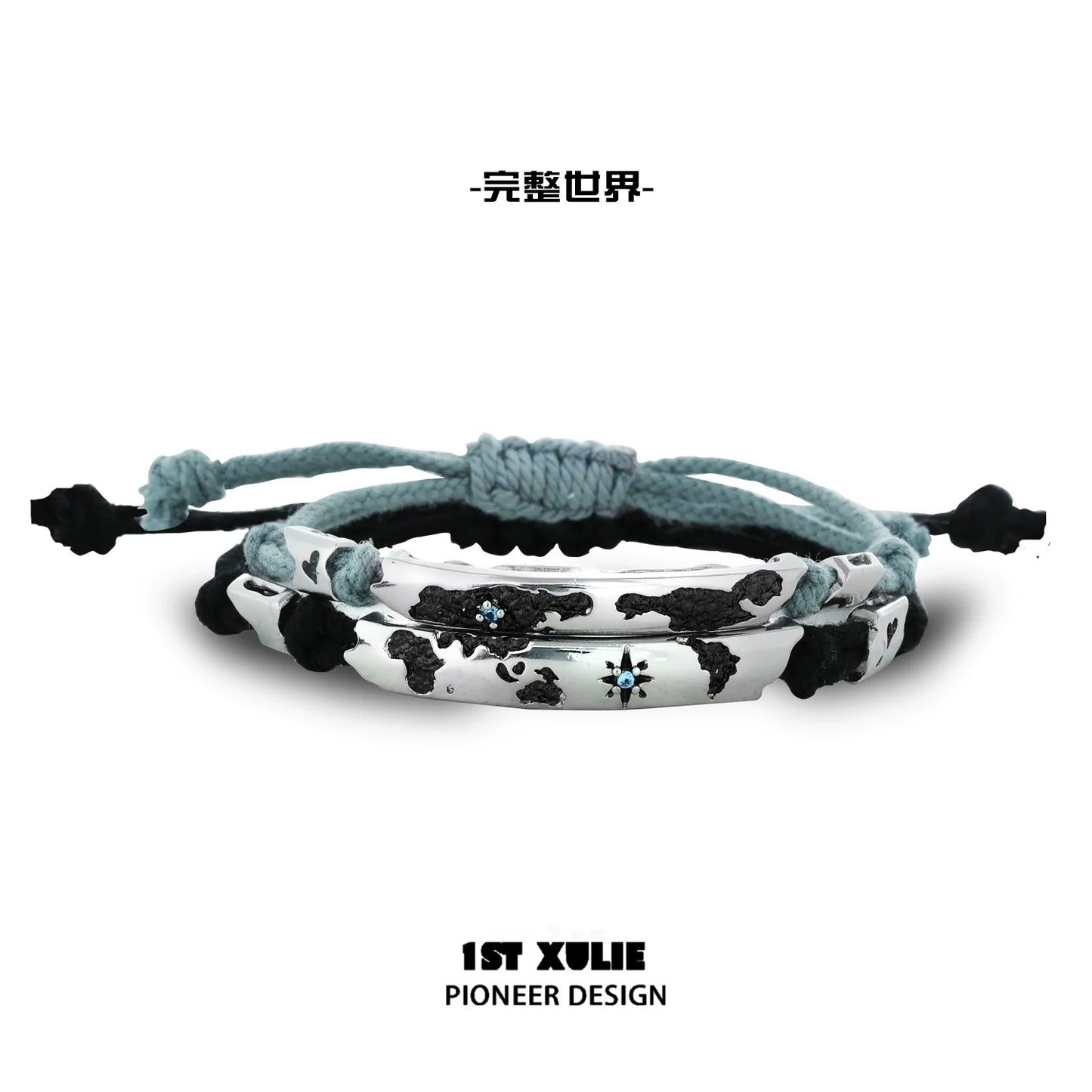 Couple braided bracelet set featuring stylish leather and bead designs for matching accessories