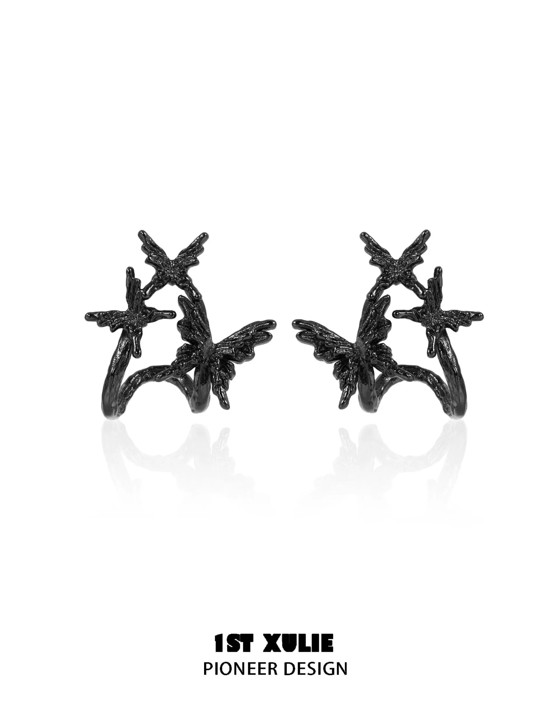 Dark thorn butterfly earrings featuring intricate design and a gothic style for unique fashion accessories