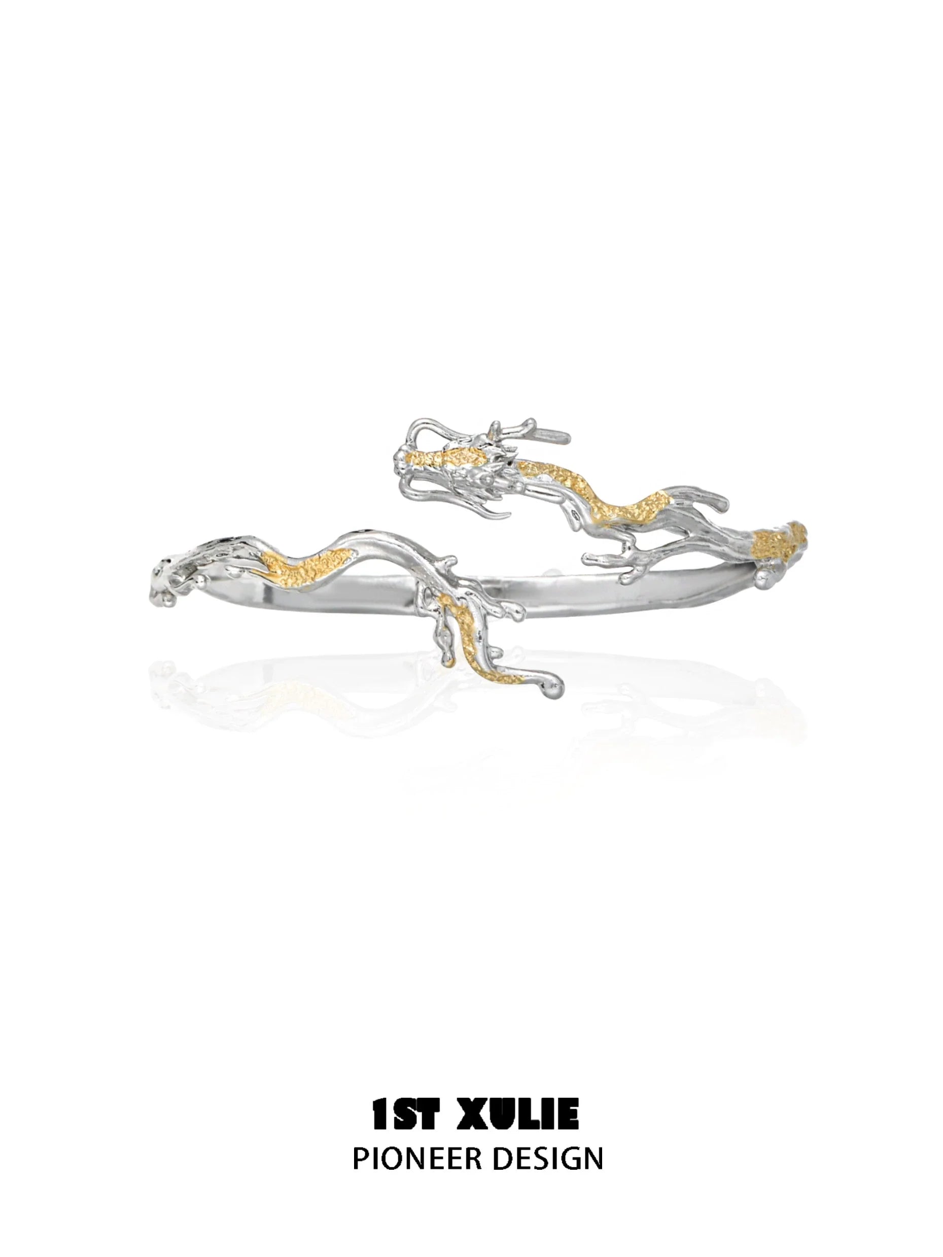 Elegant dragon bracelet for women featuring intricate silver and gold detailing for a unique look