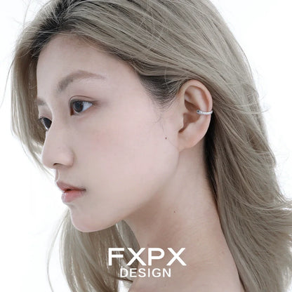 FXPX Blue Snake Ear Cuff elegantly displayed on a model's ear with a sleek design