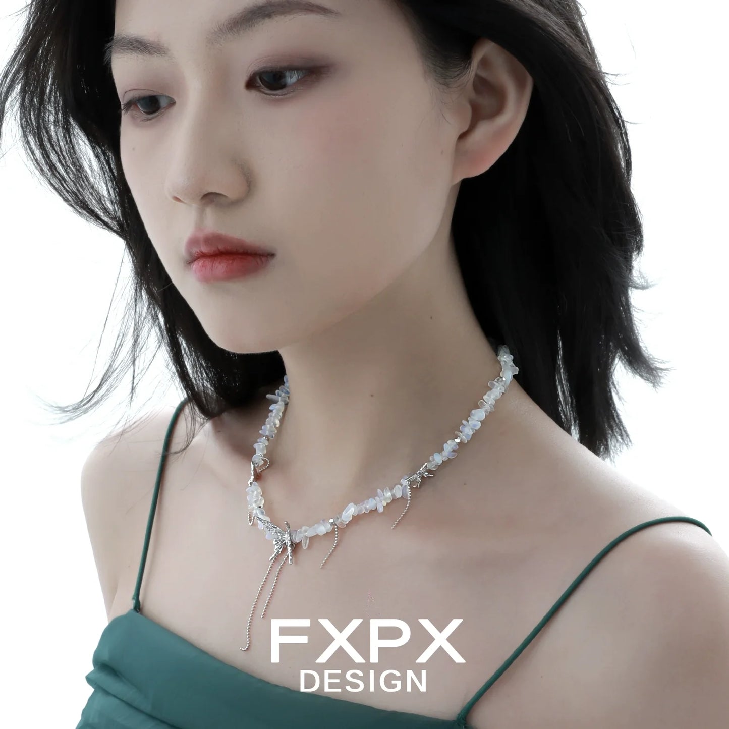 Elegant FXPX butterfly beaded necklace for a stylish and unique accessory look
