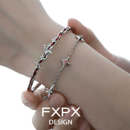 FXPX butterfly double layer bracelet featuring delicate butterfly charms and a stylish design