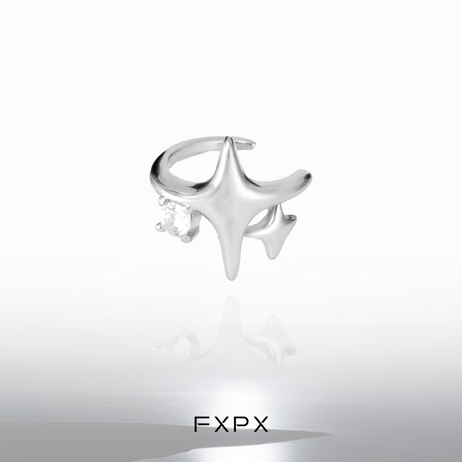 FXPX Celestial Star Ear Cuffs in Silver with a Stylish, Unique Design for Elegant Ear Accessories