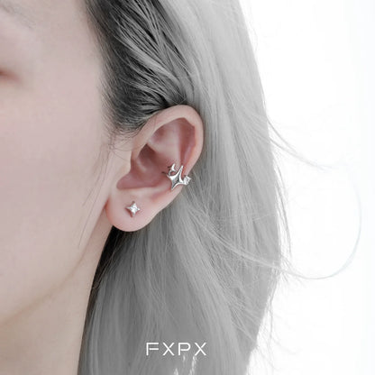 Stylish FXPX celestial star ear cuffs featuring star-shaped designs for a trendy look