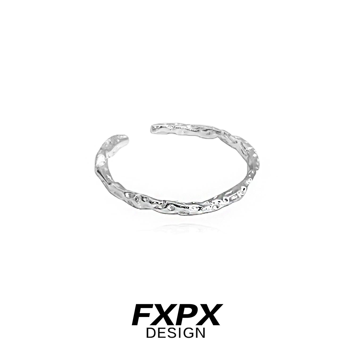 FXPX minimalist textured thin ring crafted with a unique design for modern elegance