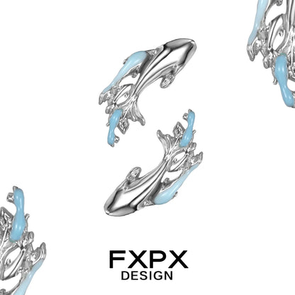 FXPX Mystic Mermaid Earrings with Elegant Ocean-Inspired Design and Unique Fluid Shapes