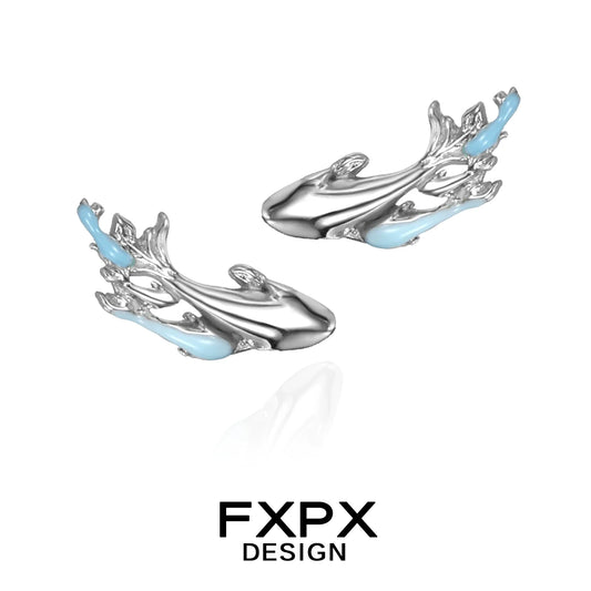 FXPX Mystic Mermaid Earrings featuring a shimmering design with blue accents
