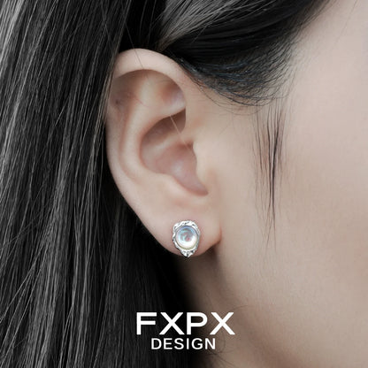 FXPX dream moonlight stud earrings with a sparkling design for elegant everyday wear