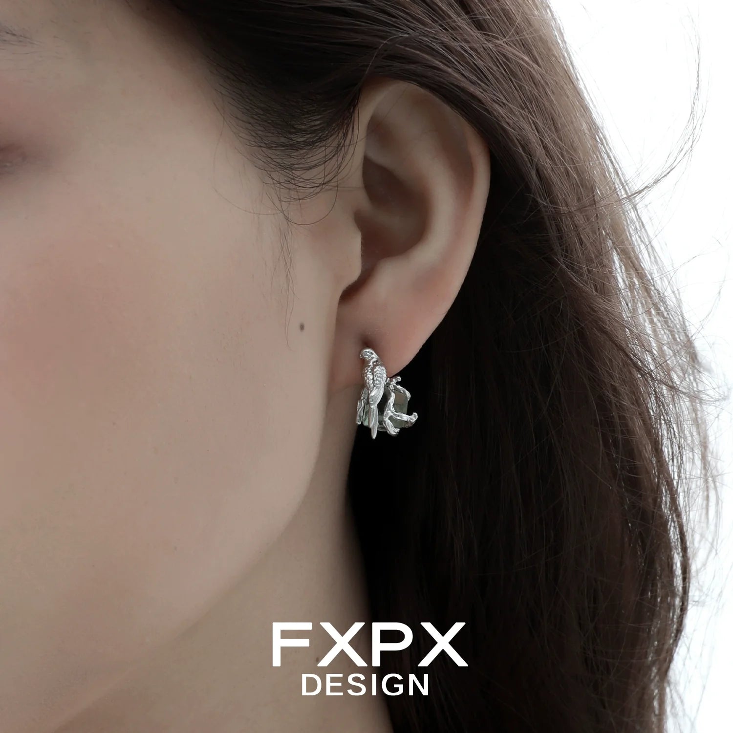 FXPX flying bird fluorite earrings featuring a delicate bird design for elegant style
