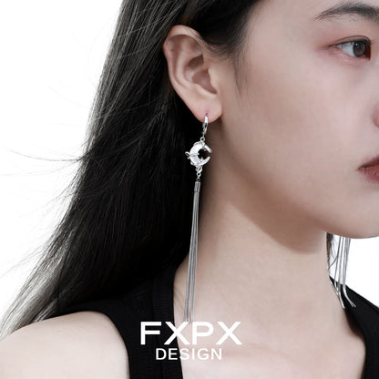 Elegant frosted tassel earrings with sleek design for a stylish look