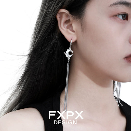 Elegant frosted tassel earrings with sleek design for a stylish look