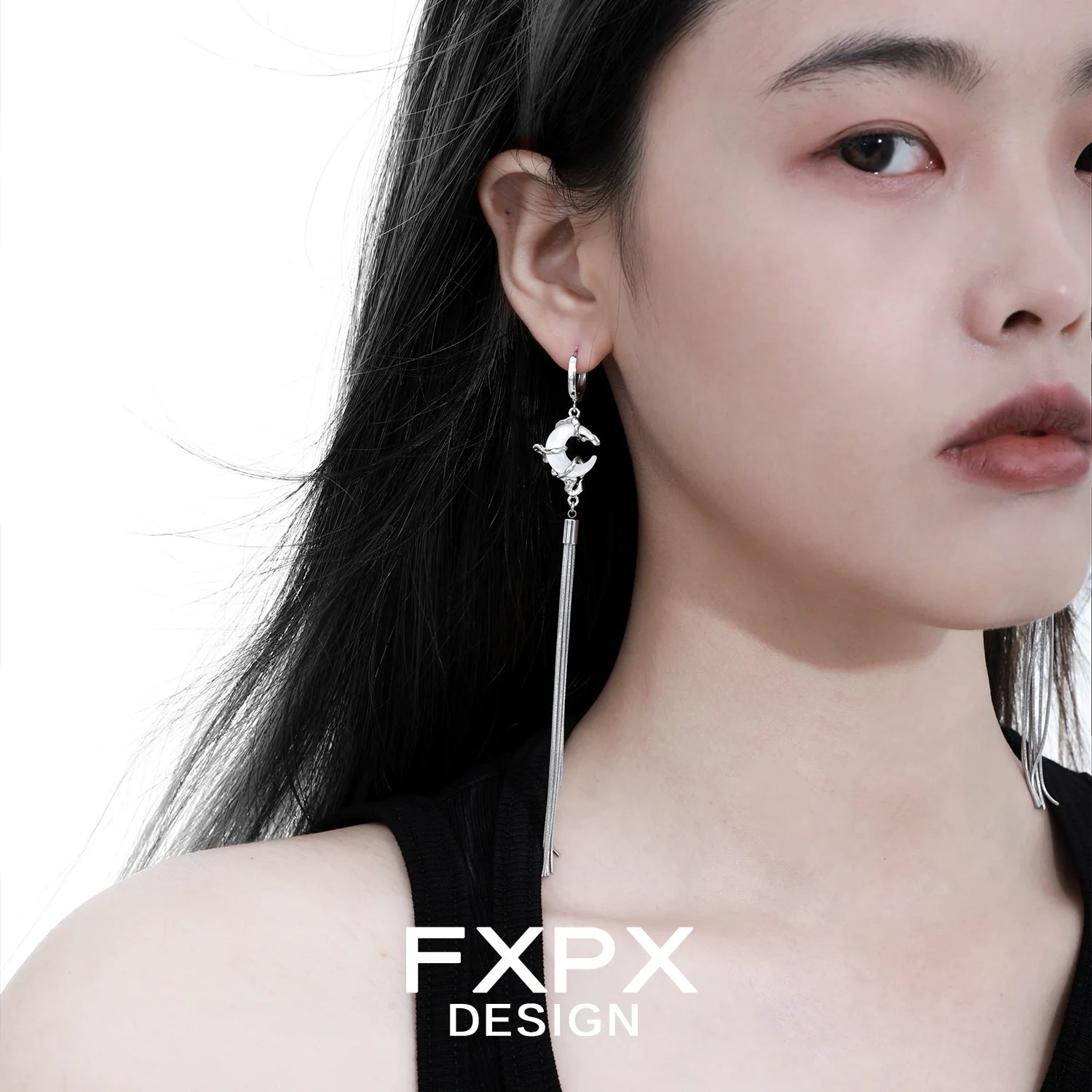 Stylish frosted tassel earrings by FXPX designed for modern elegance and versatility