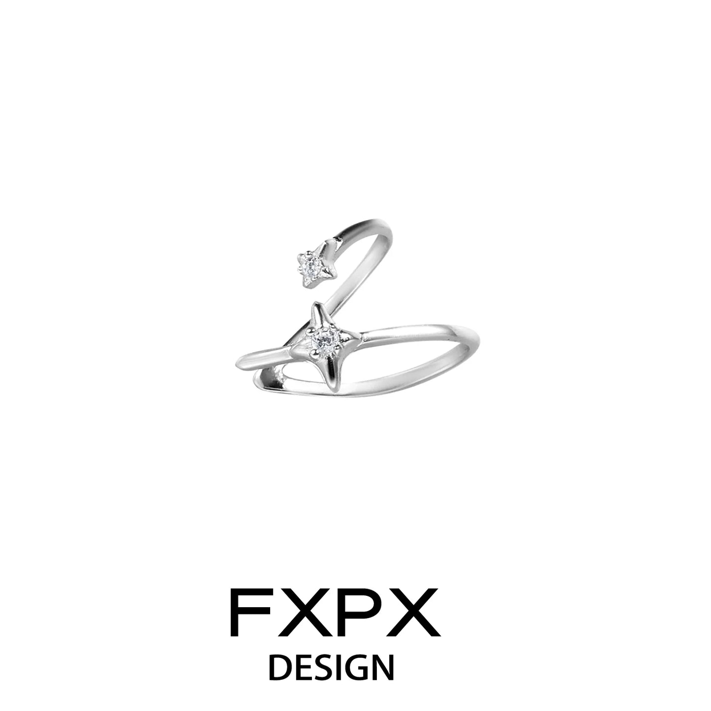 FXPX geometric orbit ear clip featuring a stylish design with sparkling accents