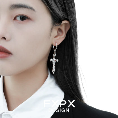 Stylish gothic cross earrings by FXPX, perfect for adding a bold statement to any outfit