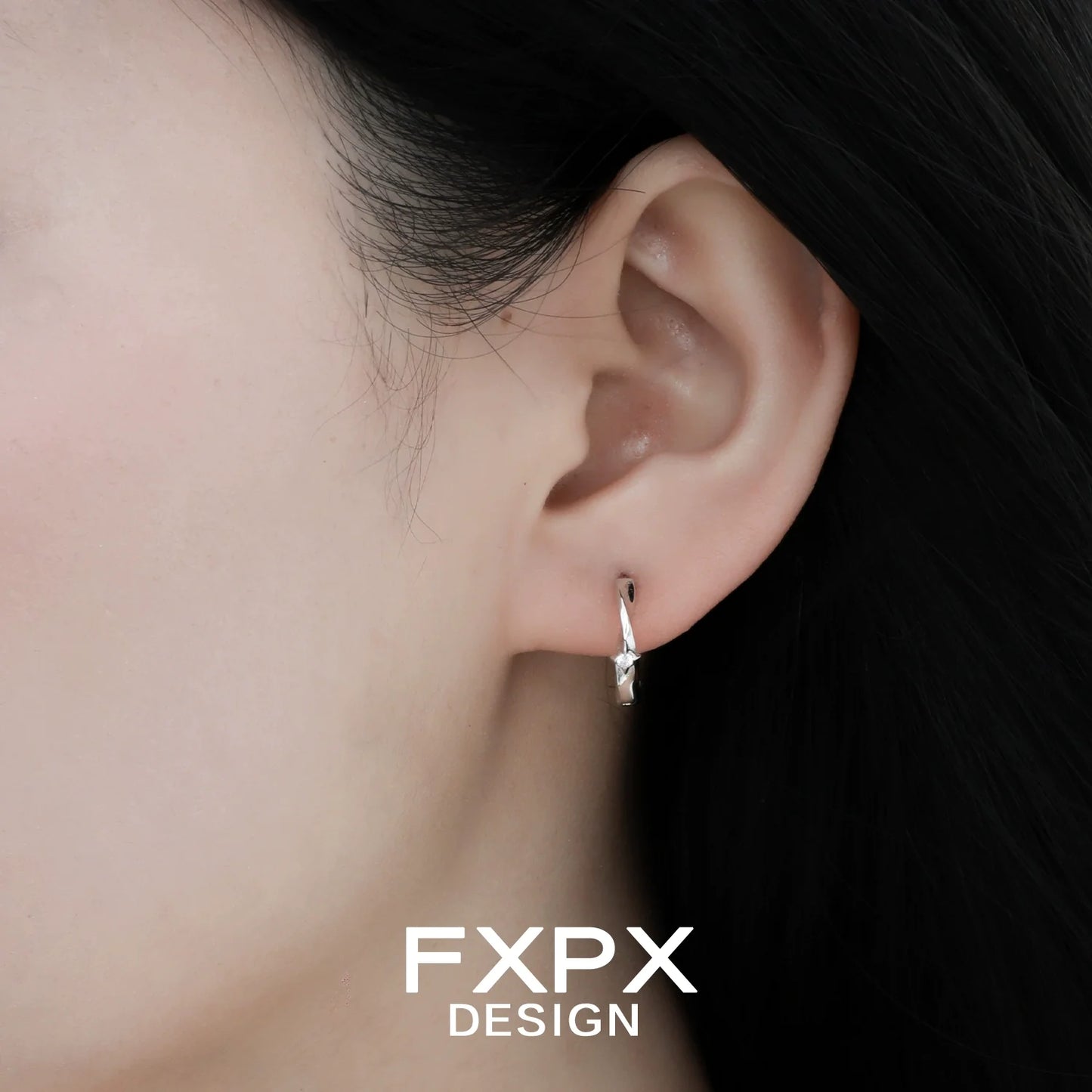 Stylish FXPX Gothic Cross Earrings in Silver, perfect for adding edgy flair to any outfit