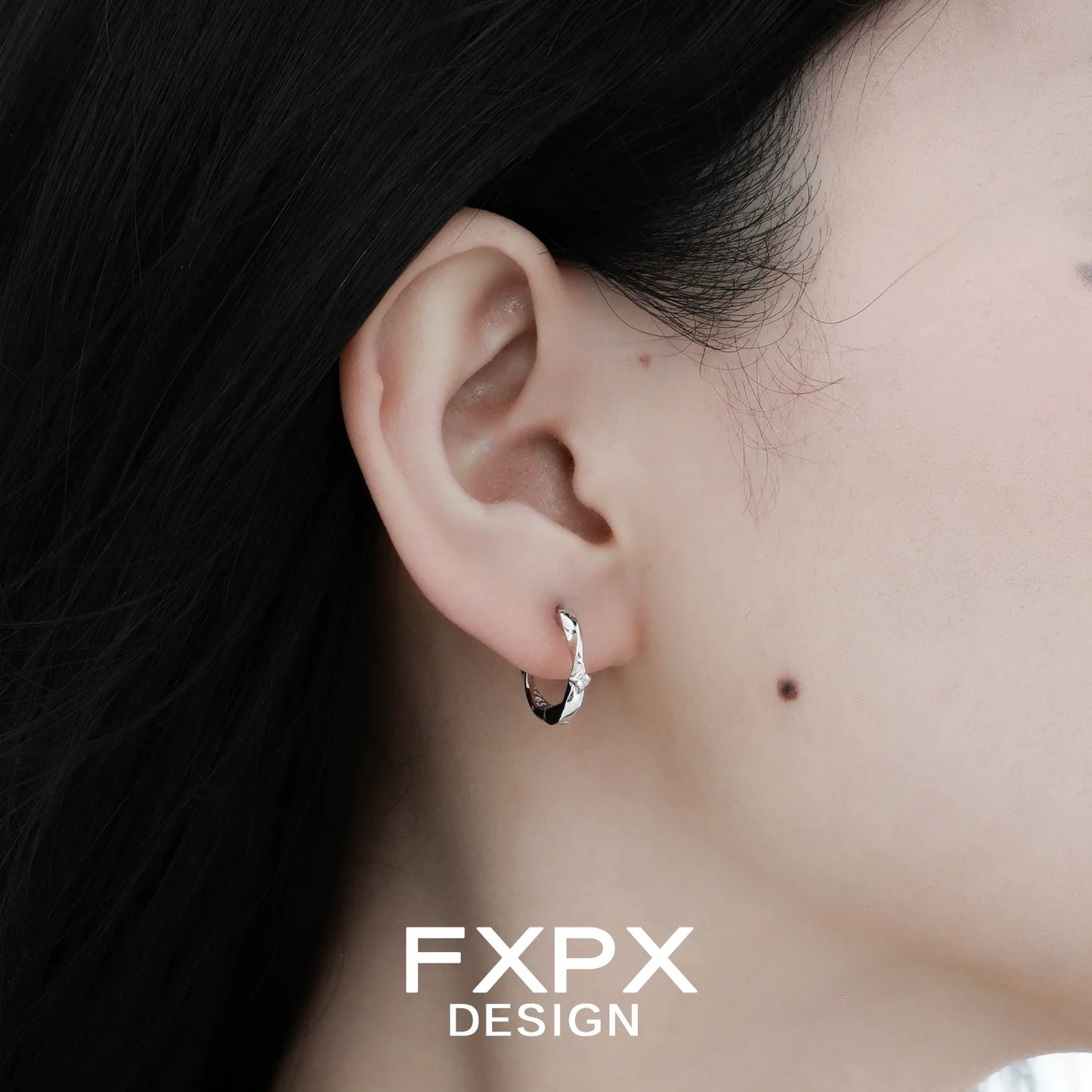 Stylish FXPX gothic cross earrings for a bold and edgy look on pierced ears