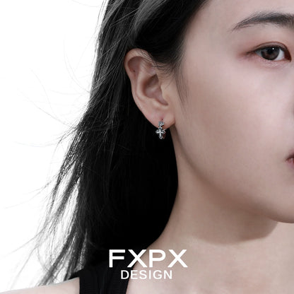FXPX gothic cross earrings with intricate detailing, perfect for adding a unique touch to any outfit