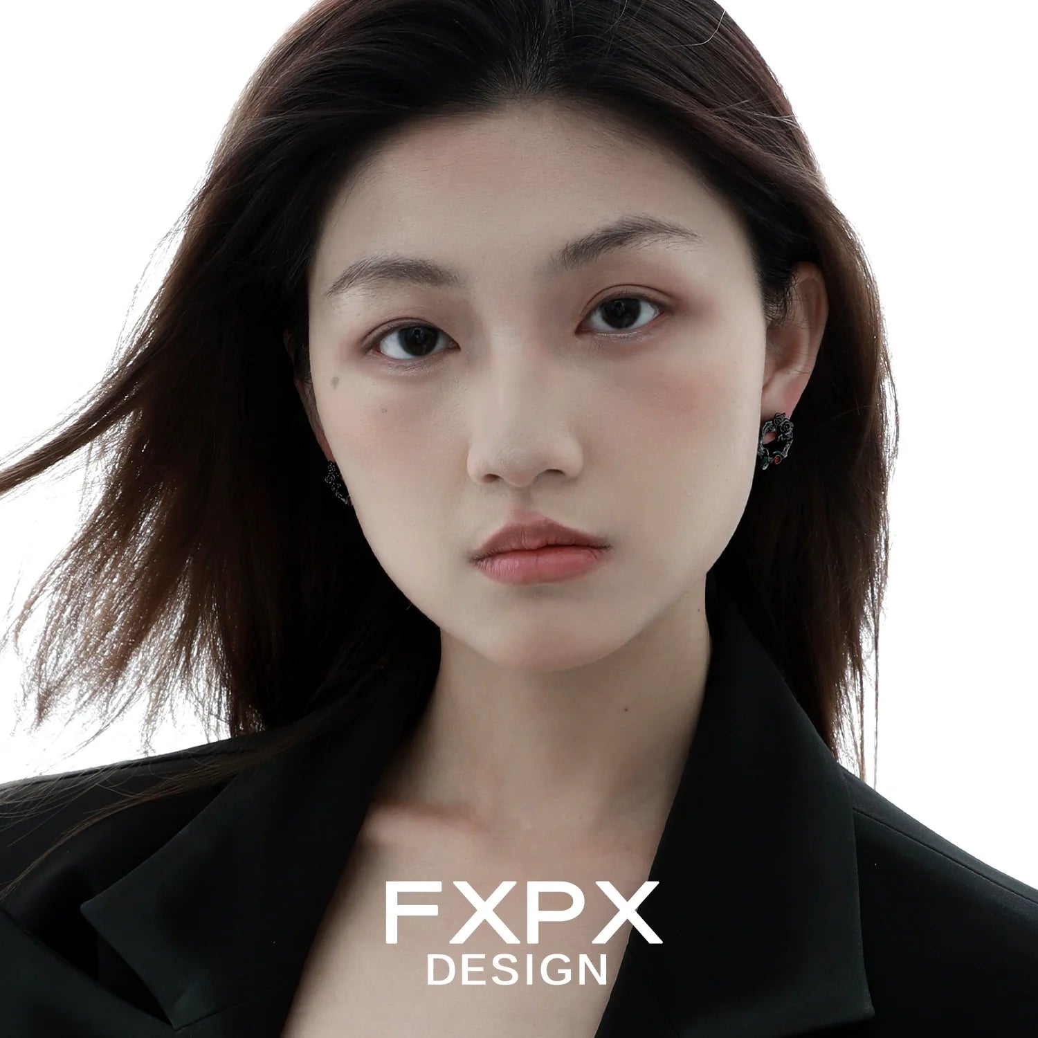 FXPX gothic rose snake earrings highlighting intricate design and unique fashion style