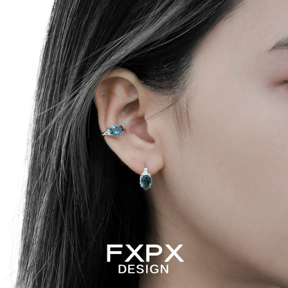 Beautiful Iceland blue zircon stud earrings set in silver, perfect for elegant casual wear