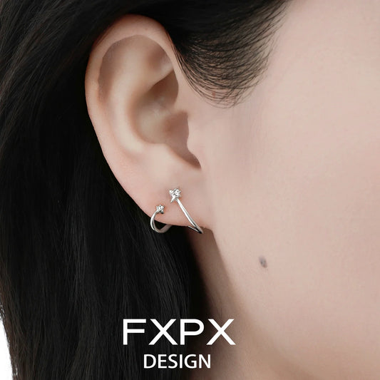 Stylish FXPX meteor silver earrings designed with a modern twist for everyday elegance