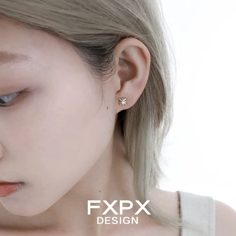 Elegant FXPX mystic gold star earrings designed for a chic and stylish look