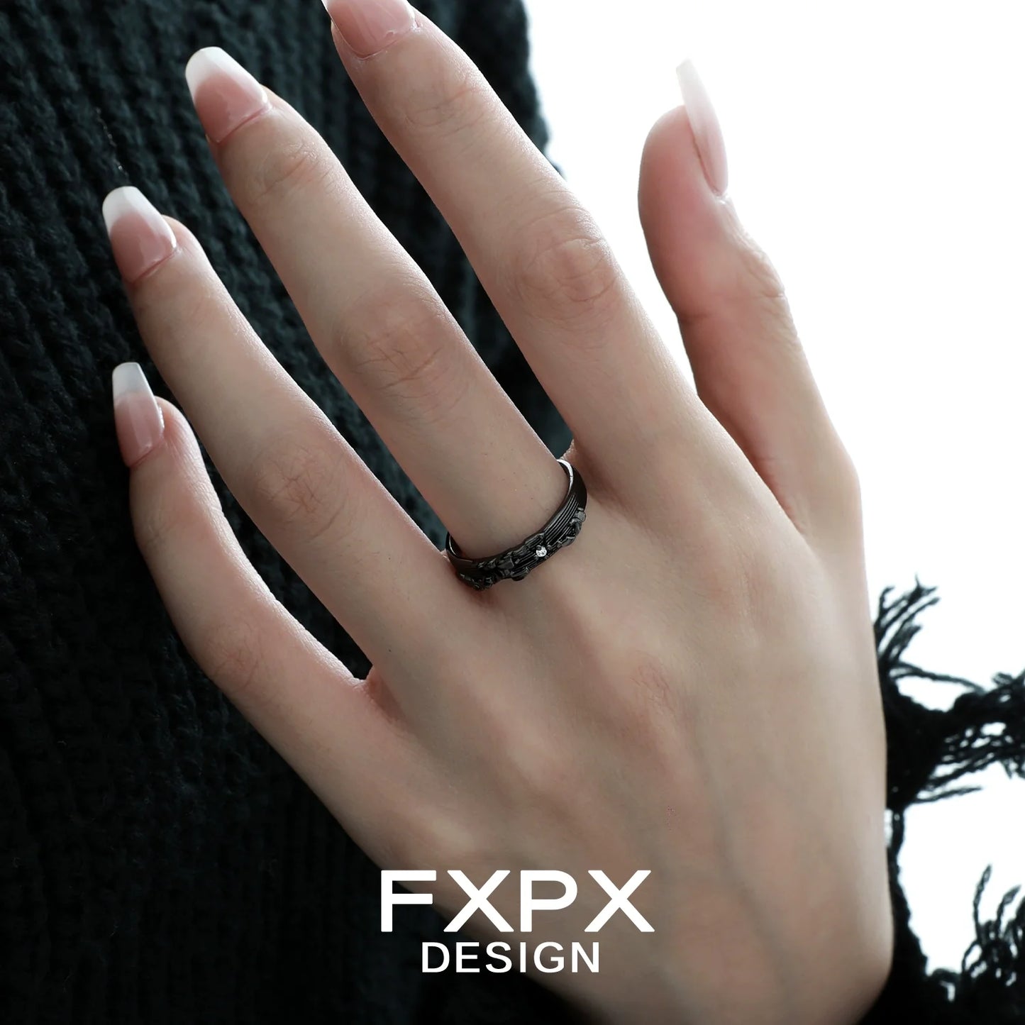 Stylish FXPX mystic map couple rings featuring intricate designs for meaningful connections